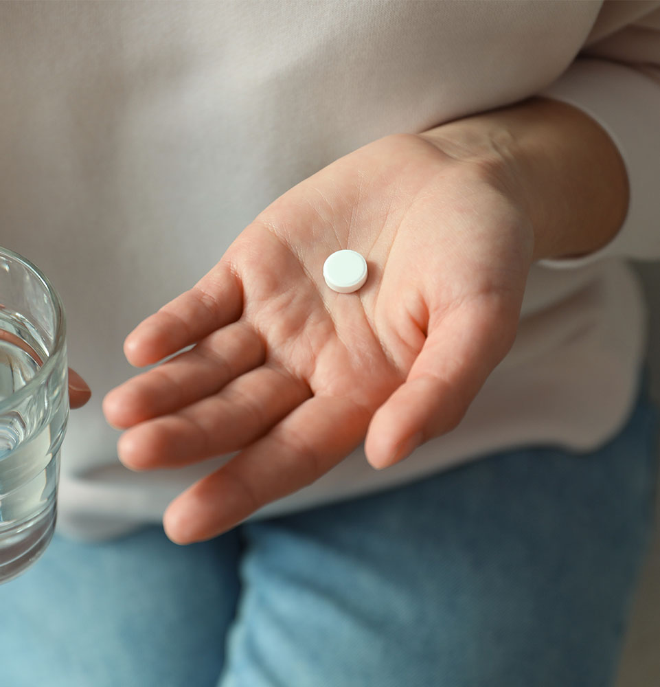 close up of oral sedation pill