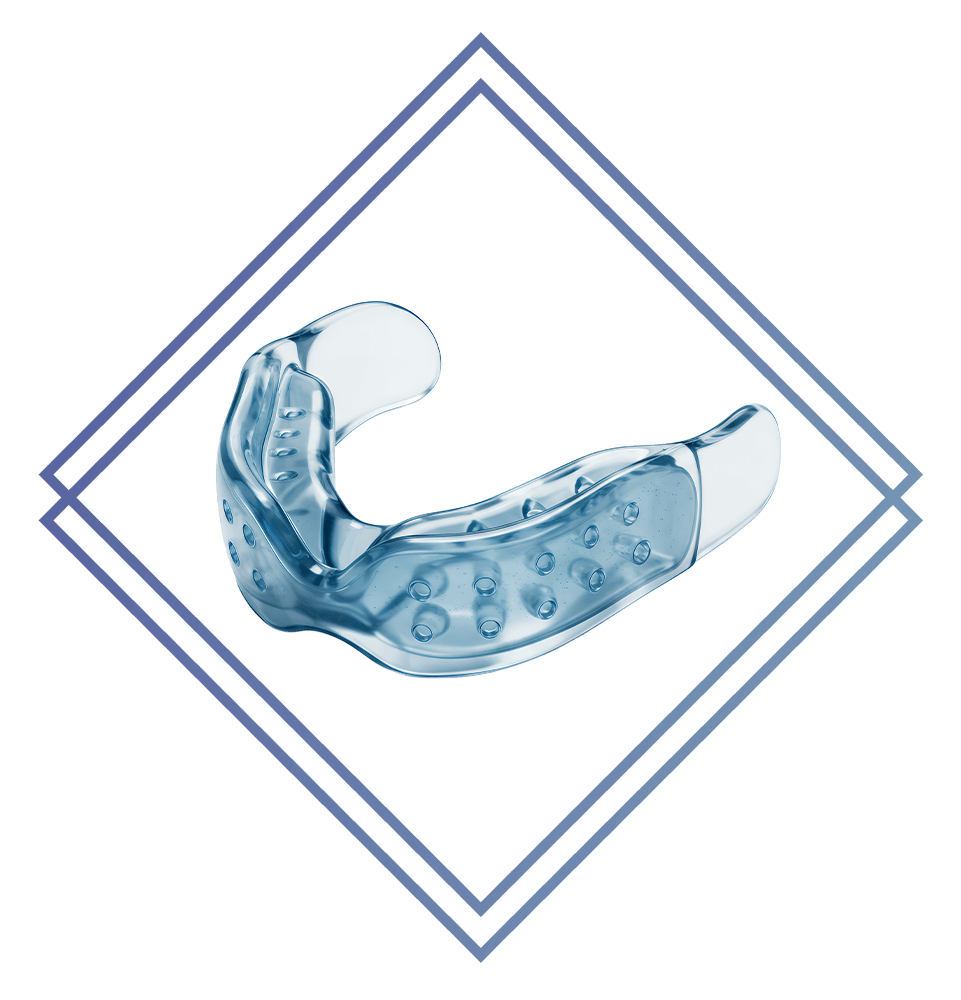 close up frame of mouth guard