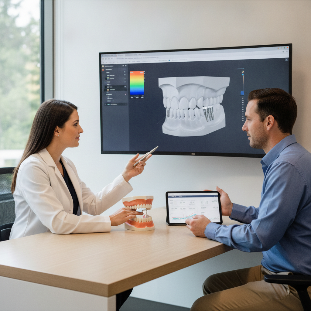 Dental consultation regarding implant insurance coverage in Oregon