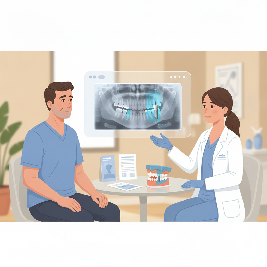 Patient consultation for bone grafting procedure in a dental office